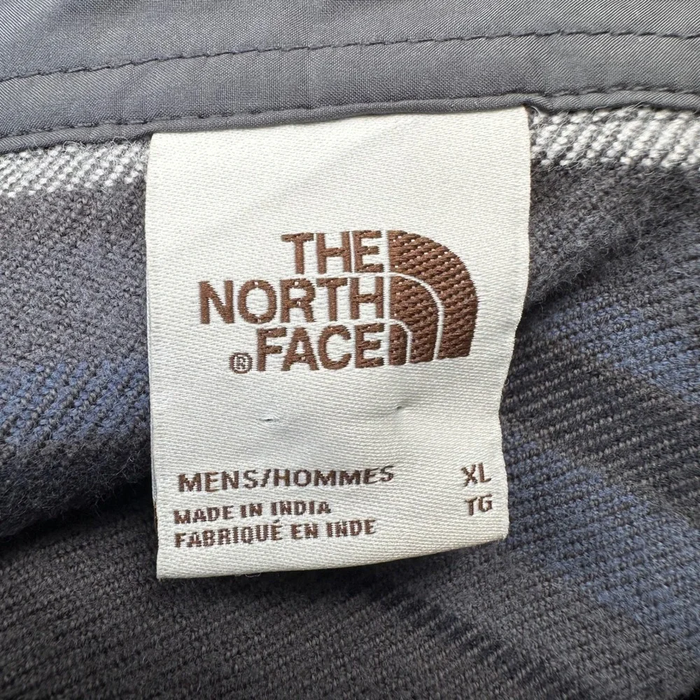 The North Face Mens XL Arroyo Heavyweight Flannel Shirt Striped Grey Blue - Picture 7 of 10
